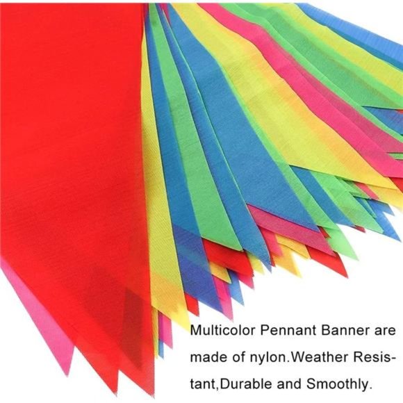 1020ft 720pcs Colorful Pennant BannerFlags Multicolor BuntingString TriangleFlag - Picture 3 of 7